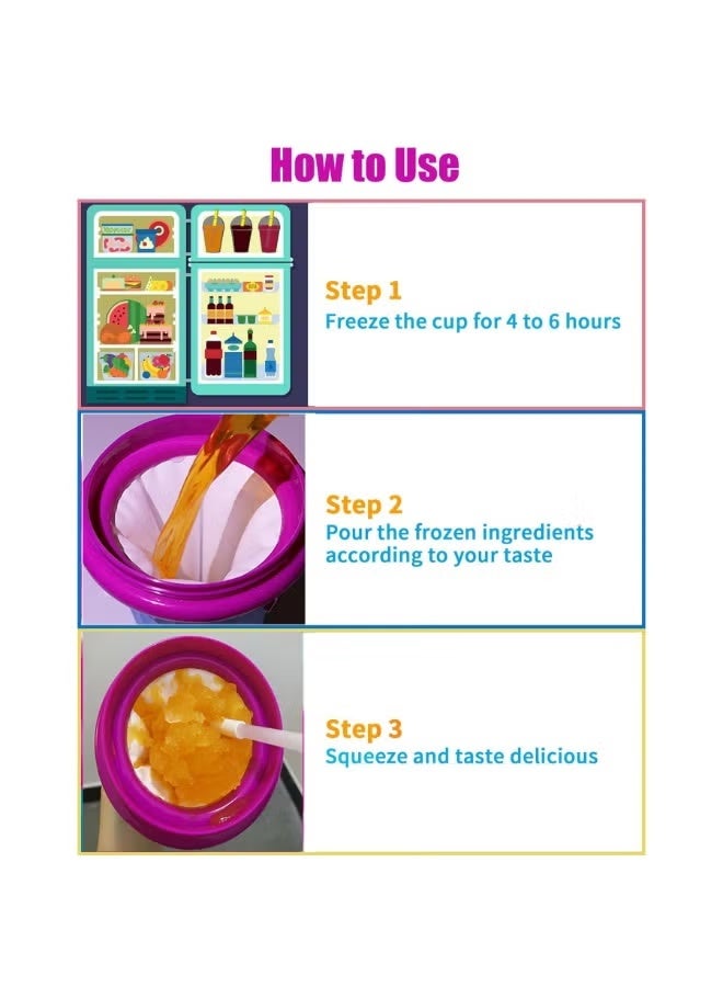 Frozen Magic Slushie Maker, Large Capacity Magic Quick Frozen Smoothies Cup, Cooling Cup, Double Layer Squeeze Slushy Maker, Homemade Milk Shake Ice Cream Maker, DIY for Children and Family - Image 5